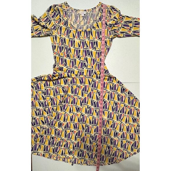 LuLaRoe Women's Medium Geometric Print Fit‎ and Flare Casual Dress - Picture 5 of 5
